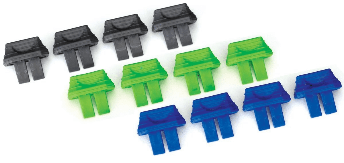 Battery charge indicators (green (4) blue (4) grey (4))