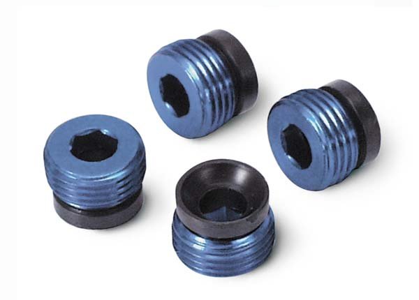 Aluminum caps pivot ball (blue-anodized) (4)