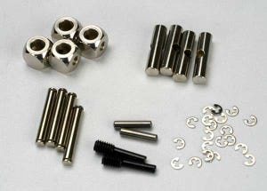 Discontinued - U-joints driveshaft (carrier (4)/ 4.5mm cross pin (4)/ 3mm cross pin (4)/ e-clips (20)) (metal parts for 2 driveshafts)