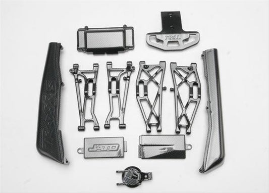 Discontinued - Complete Exo-Carbon Kit Jato (includes rear & mid-chassis battery covers receiver cover dirt guards suspension arms front bumper & fuel tank cap)