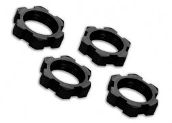 Wheel nuts splined 17mm serrated (black-anodized) (4)