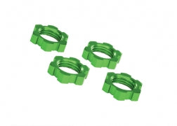 Wheel nuts splined 17mm serrated (green-anodized) (4)