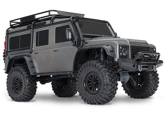 TRX-4 Scale and Trail™ Crawler with Land Rover Defender Body:  1/10 Scale 4WD Electric Trail Truck. Ready-to-Drive with TQi Traxxas Link™ Enabled 2.4GHz Radio System XL-5 HV ESC (fwd/rev) and Titan 550 motor.