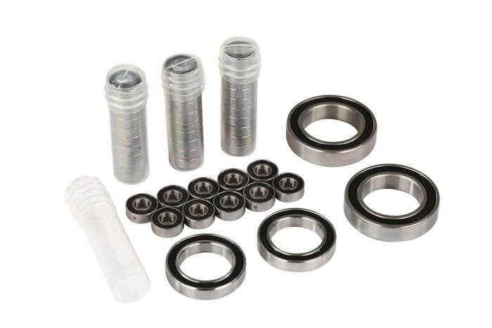 Discontinued - Ball bearing set TRX-4 Traxx™ black rubber sealed stainless (contains 5x11x4 (40) 20x32x7 (2) & 17x26x5 (2) bearings/ 5x11x.5mm PTFE-coated washers (40)) (for 1 pair of front or rear tracks)