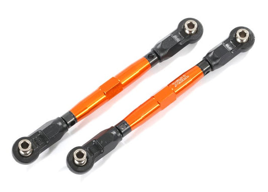 Toe links front (TUBES orange-anodized 7075-T6 aluminum stronger than titanium) (88mm) (2)/ rod ends rear (4)/ rod ends front (4)/ aluminum wrench (1)