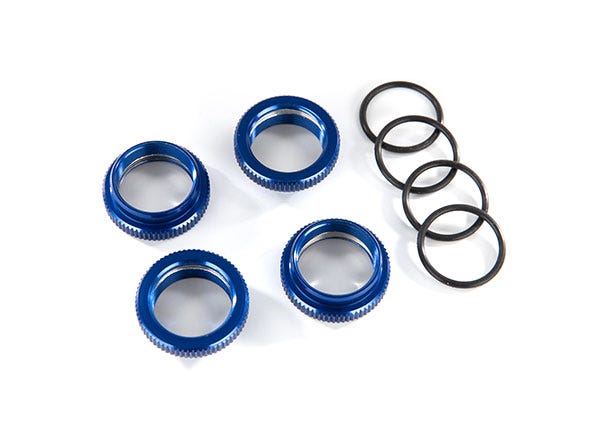 Spring retainer (adjuster) blue-anodized aluminum GT-Maxx shocks (4) (assembled with o-ring)