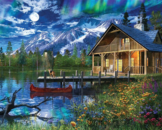 Moon Cabin Retreat 1000 Piece Jigsaw Puzzle