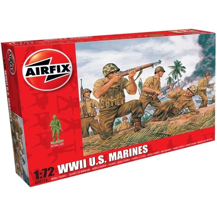 WWII US Marines 1:72 48 Unpainted Figures