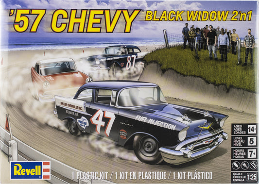 Plastic Model Kit-'57 Chevy Black Widow 2-In-1 1:25