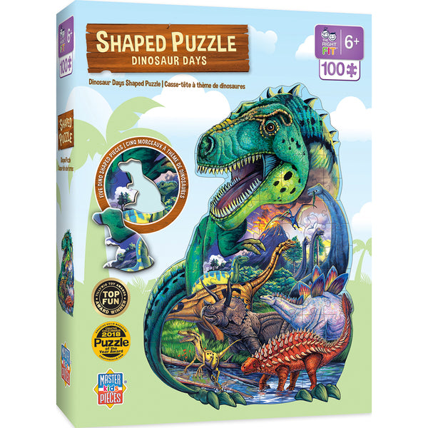 SHAPED RIGHT FIT - DINOSAUR DAYS 100 PIECE KIDS PUZZLE