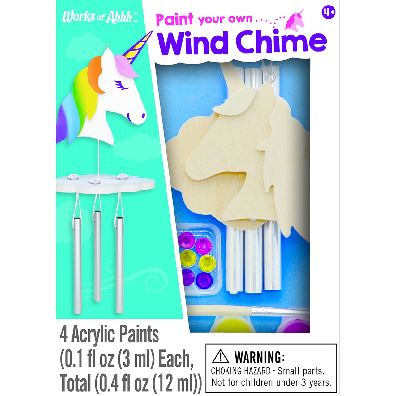 UNICORN WIND CHIME MINI WOOD PAINT KIT