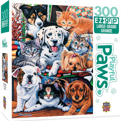 PLAYFUL PAWS HIDE AND SEEK - LARGE 300 PIECE EZGRIP PUZZLE BY JENNY NEWLAND