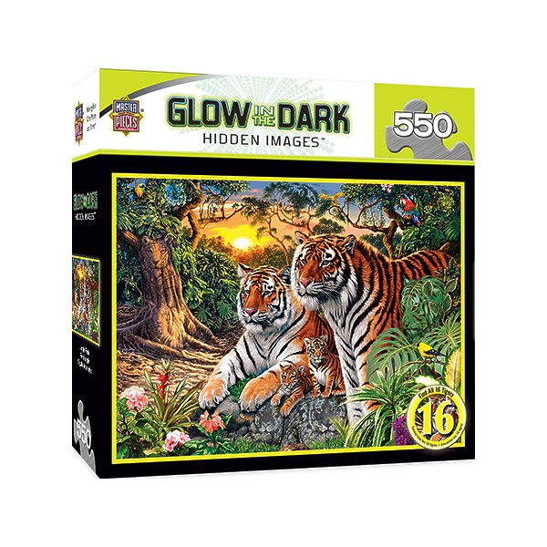 Masterpieces Hidden Images Glow in the Dark Jungle Pride 550 Pieces