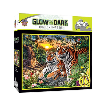 Masterpieces Hidden Images Glow in the Dark Jungle Pride 550 Pieces