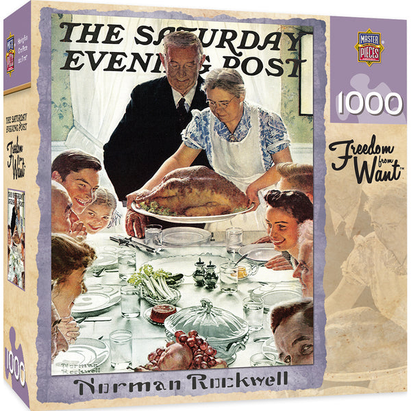 SATURDAY EVENING POST - FREEDOM FROM WANT - 1000 PIECE JIGSAW PUZZLE BY NORMAN ROCKWELL