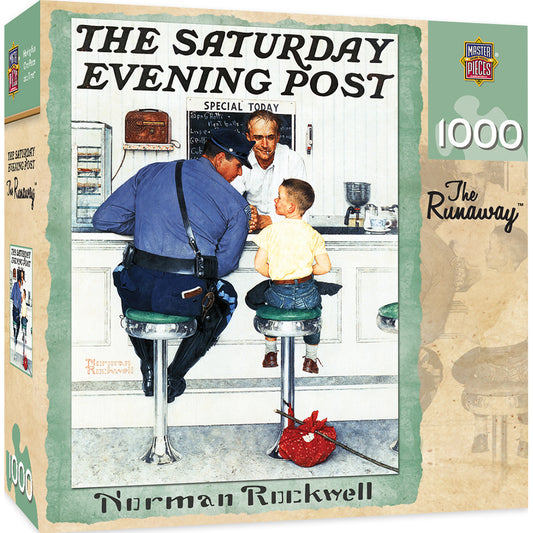 SATURDAY EVENING POST - THE RUNAWAY 1000 PIECE JIGSAW PUZZLE BY NORMAN ROCKWELL