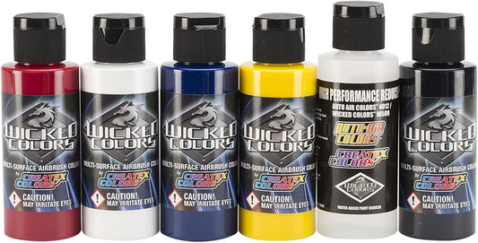 Wicked Detail Sampler Set Createx 2 oz. Bottle Wicked Airbrush Color