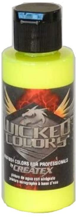 Wicked Fluorescent Yellow Createx 2 oz. Bottle Wicked Airbrush Color