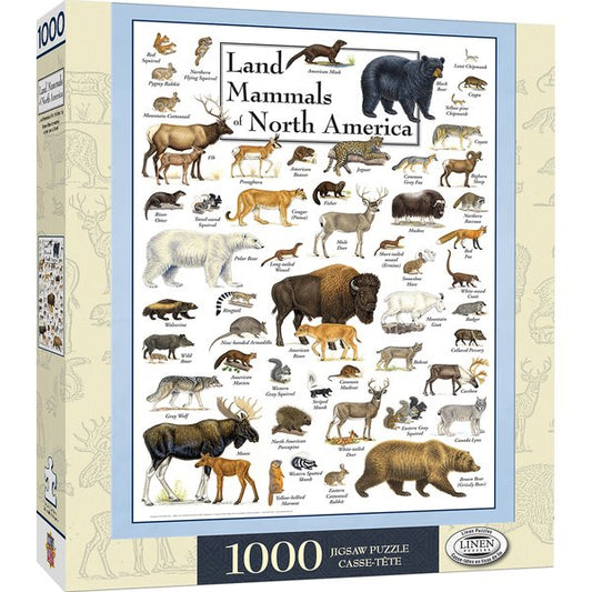 Poster Art - Land Mammals of North America 1000pc Puzzle