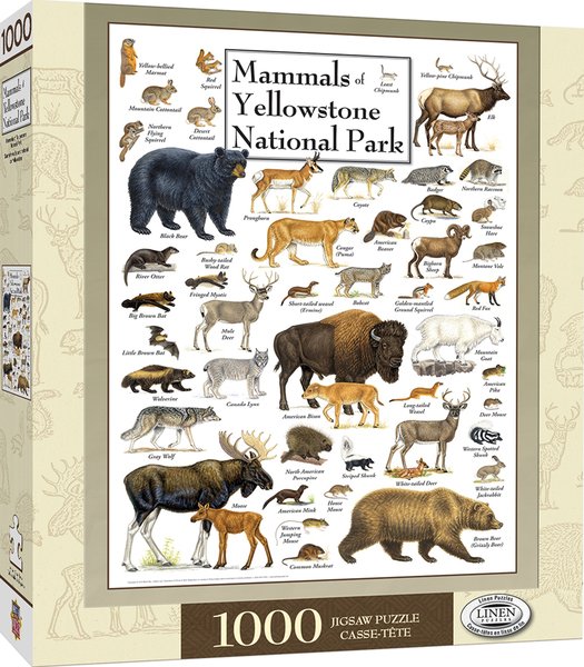 Poster Art - Mammals of Yellowstone National Park 1000pc Puzzle