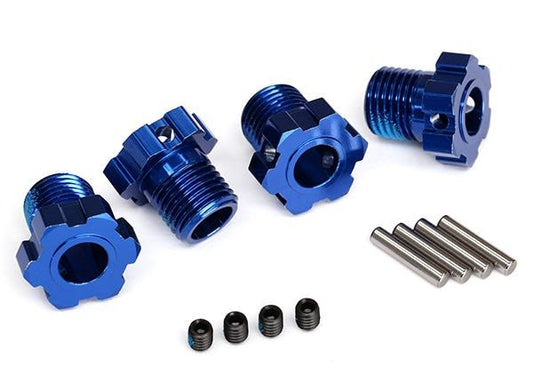 Wheel hubs splined 17mm (blue-anodized) (4)/ 4x5 GS (4)/ 3x14mm pin (4)