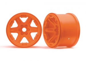 Wheels 3.8" (orange) (2) (17mm splined)