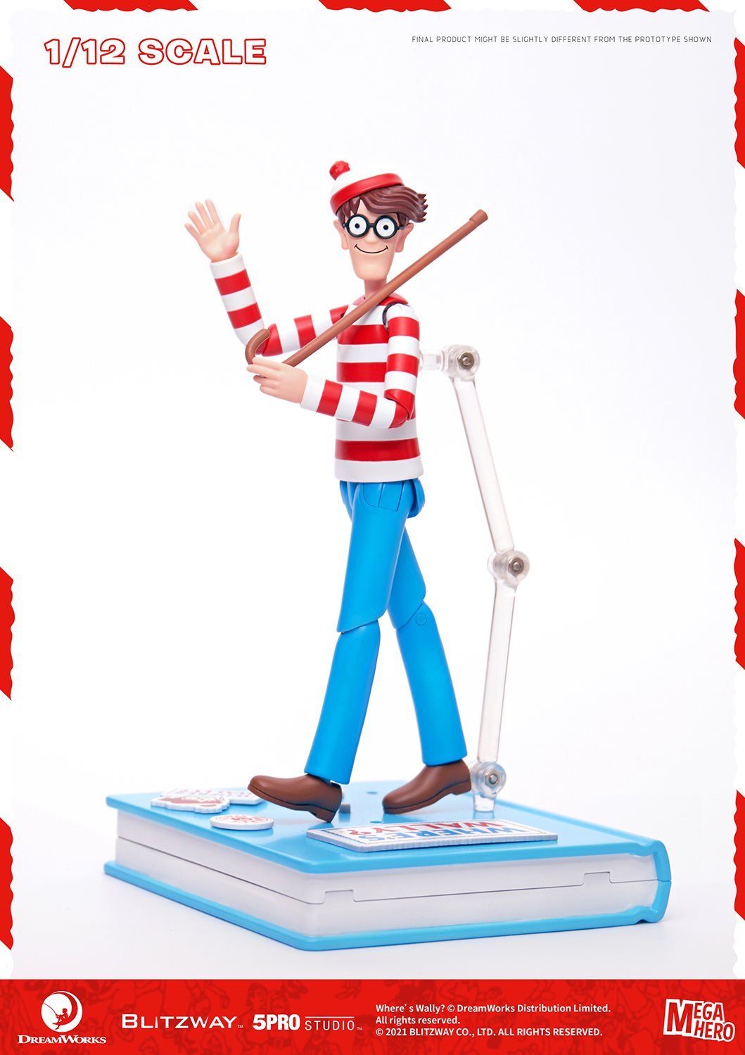 Waldo 1/12th Scale Action Figure (Normal ver.) "Where's Waldo?", 5Pro Studio MEGAHERO Series