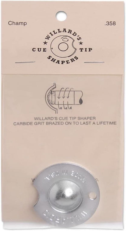 Willard Pool Cue Tip Shaper - Dime Radius