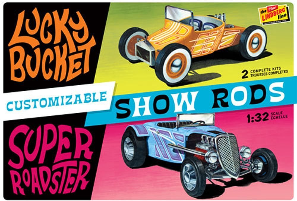 1/32 LUCKY BUCKET & SUPER ROADSTER CUSTOMIZABLE SHOW RODS